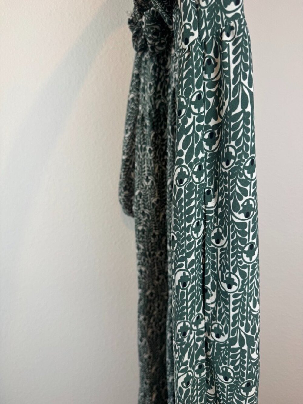 Max Studio London Green Floral Long Sleeve Oversized Maxi Dress S - Picture 4 of 6